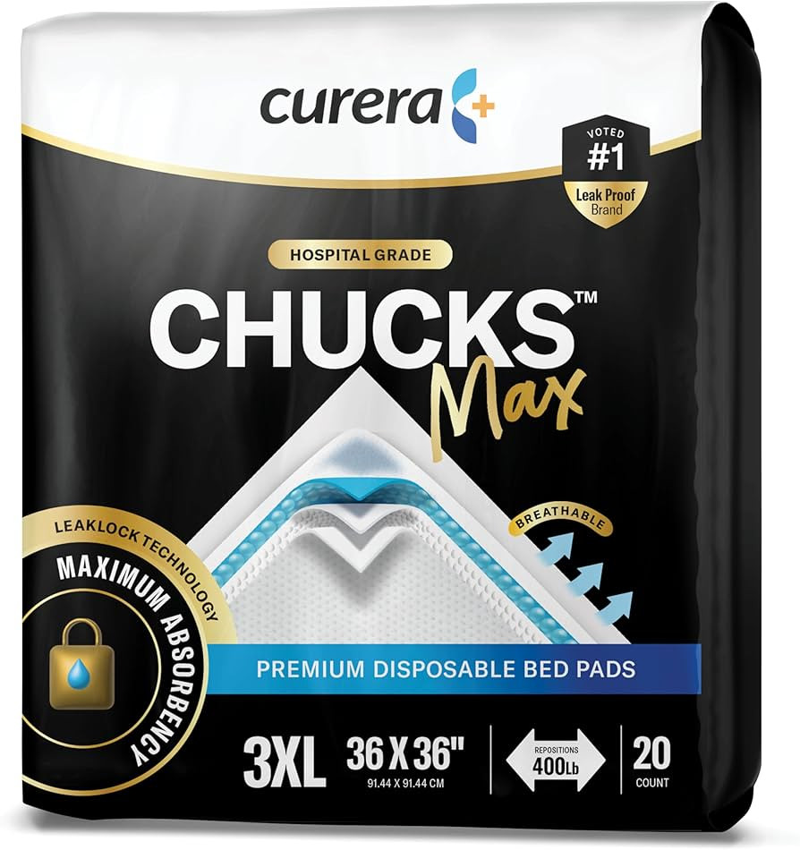 Chucks® MAX Hospital Bed Pads Disposable Adult 36 x 36 Breathable Incontinence Pads - XXX-Large ... | Amazon (US)