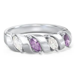 Spiral Marquise Row Mother's Ring | Jewlr