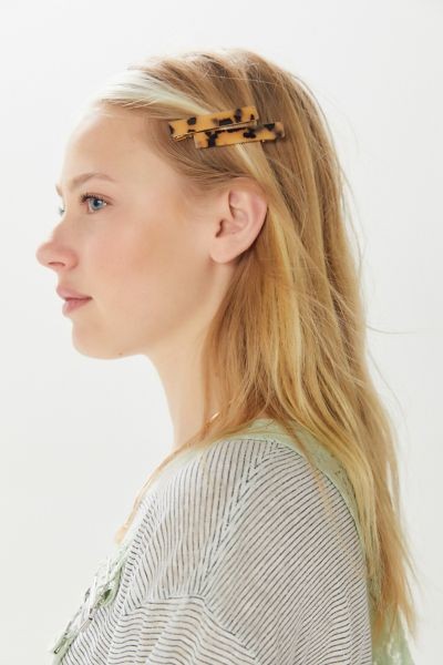 Amelie Enamel Clip Set - Brown at Urban Outfitters | Urban Outfitters (US and RoW)