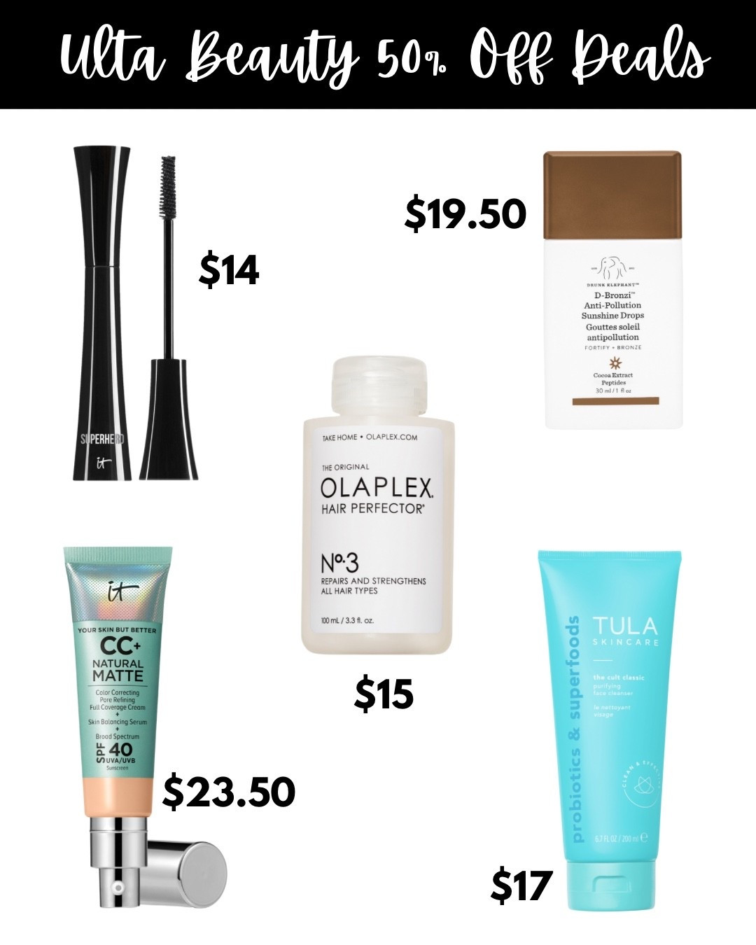 Today starts the Ulta 50% off deals sale!

These are the top 5 for today all 50% off for one day only! 

#LTKSaleAlert #LTKBeauty