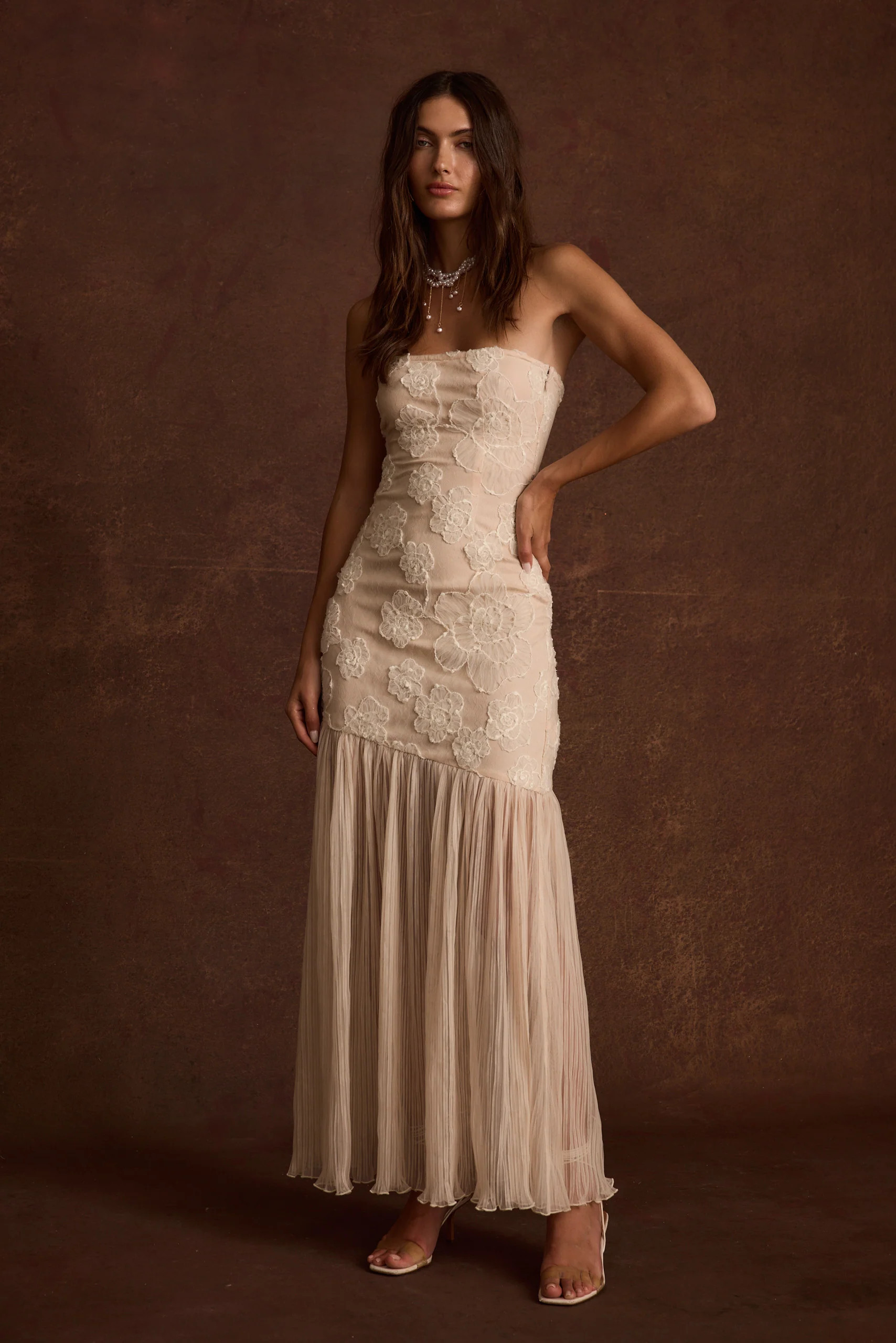 Daylight Blush Embroidered Maxi Dress | 12th Tribe