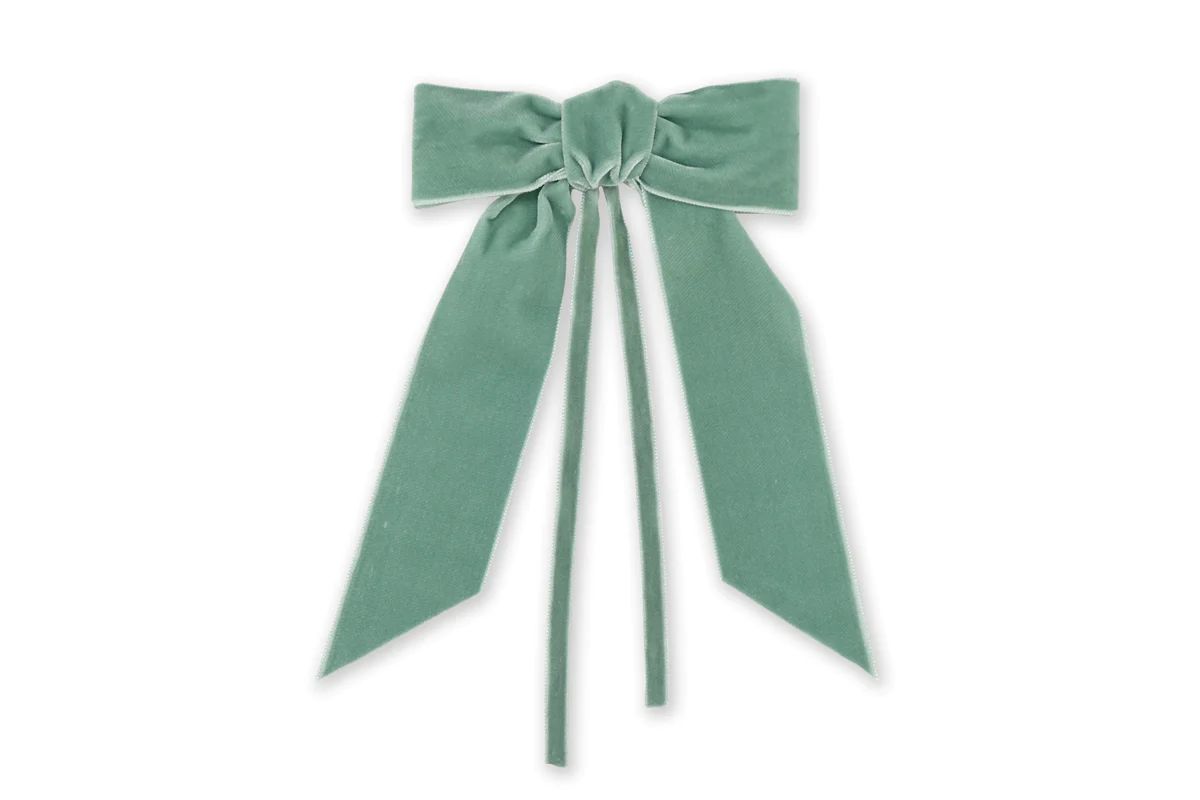 Sage Green Velvet Napkin Bows, Set of 4 | Over The Moon Gift