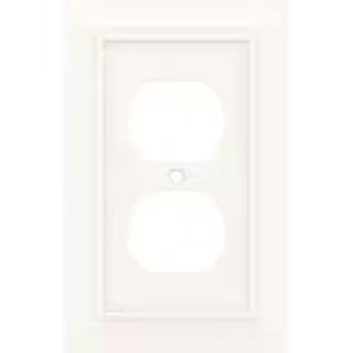 Derby White 1-Gang Single Duplex Wall Plate (1-Pack) | The Home Depot