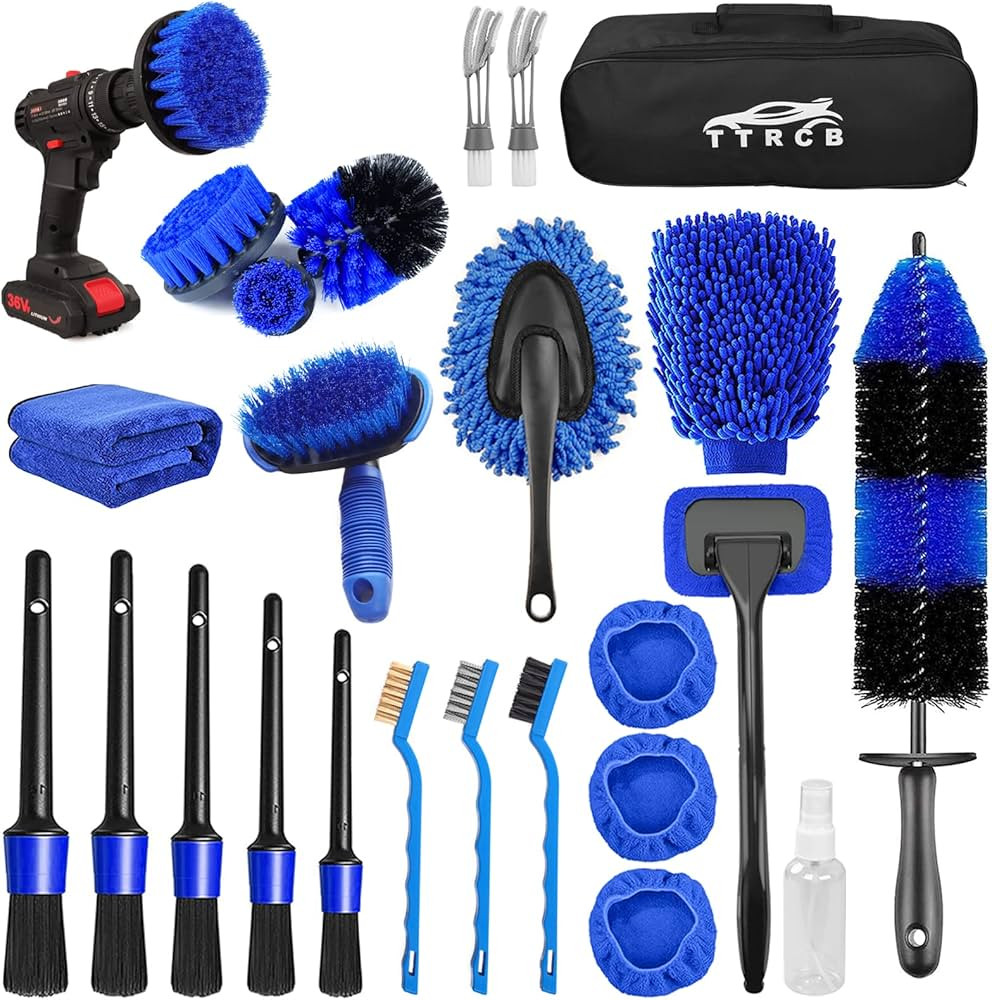 26Pcs Car Detailing Brush Set, Car Detailing Kit, Car Detailing Brushes, Car Cleaning Kit, Car Wi... | Amazon (US)