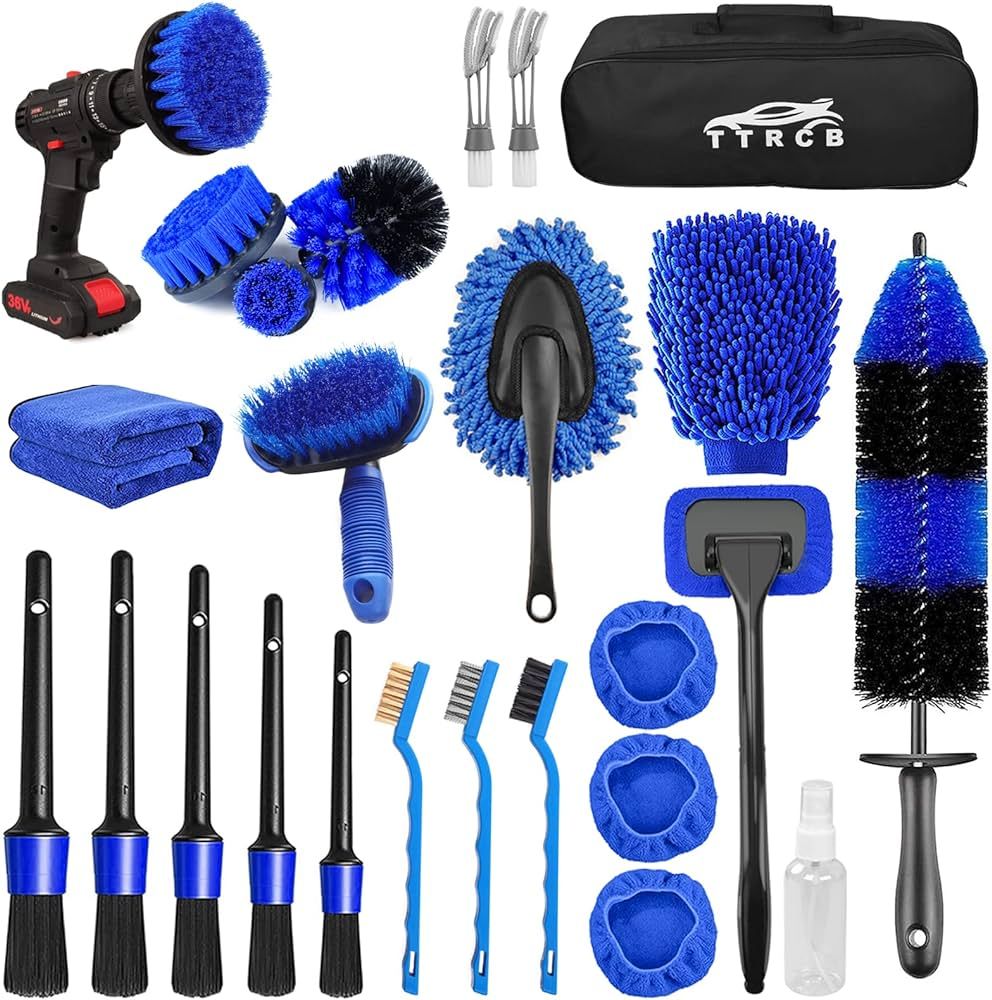26Pcs Car Detailing Brush Set, Car Detailing Kit, Car Detailing Brushes, Car Cleaning Kit, Car Wi... | Amazon (US)