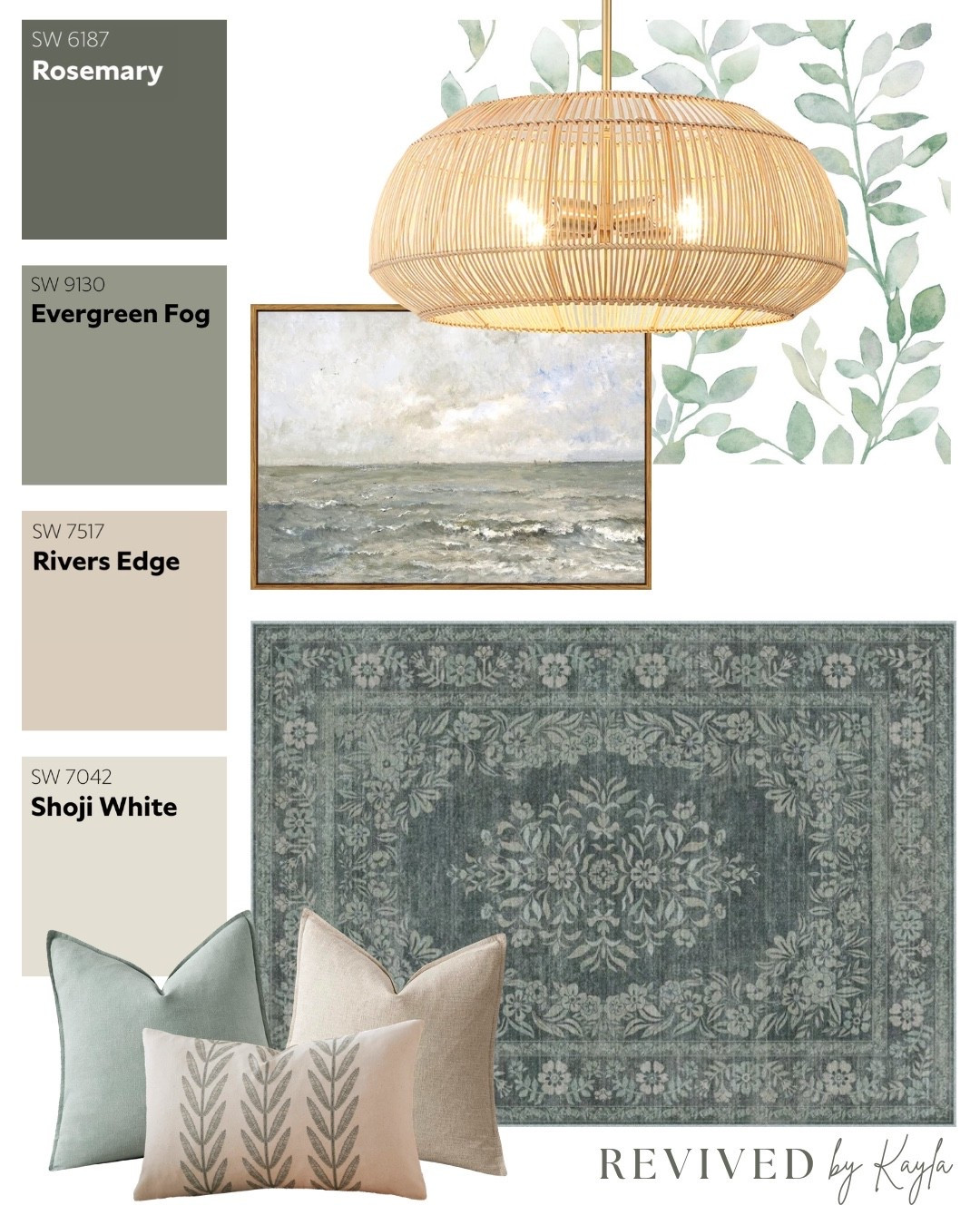 Cozy green room design mood board 🪴✨

#roomdecor #roomdesign #homedecor #homedesign #neutral #cozy #modern #lightandairy #home #decor #homeinspo #interior #moodboard #sherwinwilliams #greendecor #paintcolors #wayfair #amazon #amazonhome

#LTKHome