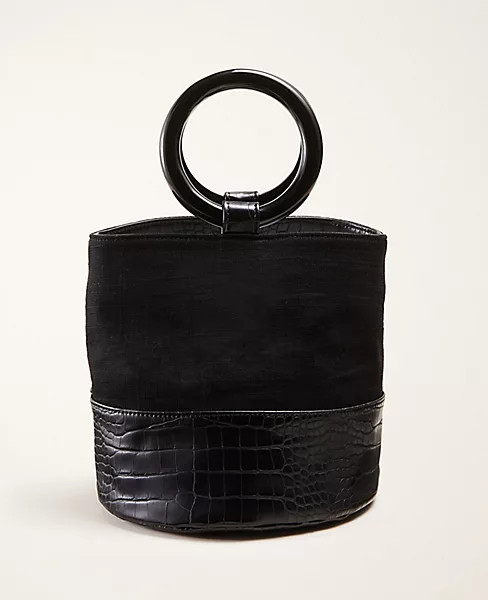 Crocodile Print Tassel Bucket Bag | Ann Taylor | Ann Taylor (US)