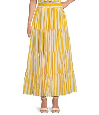 Coordinating Le Soleil Stripe Print Maxi Skirt | Dillard's
