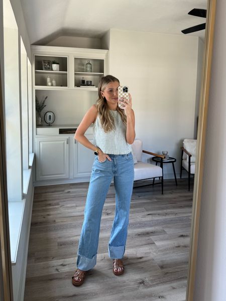 Casual summer outfit - tank in S, jeans in size 26 L

#LTKStyleTip #LTKSeasonal