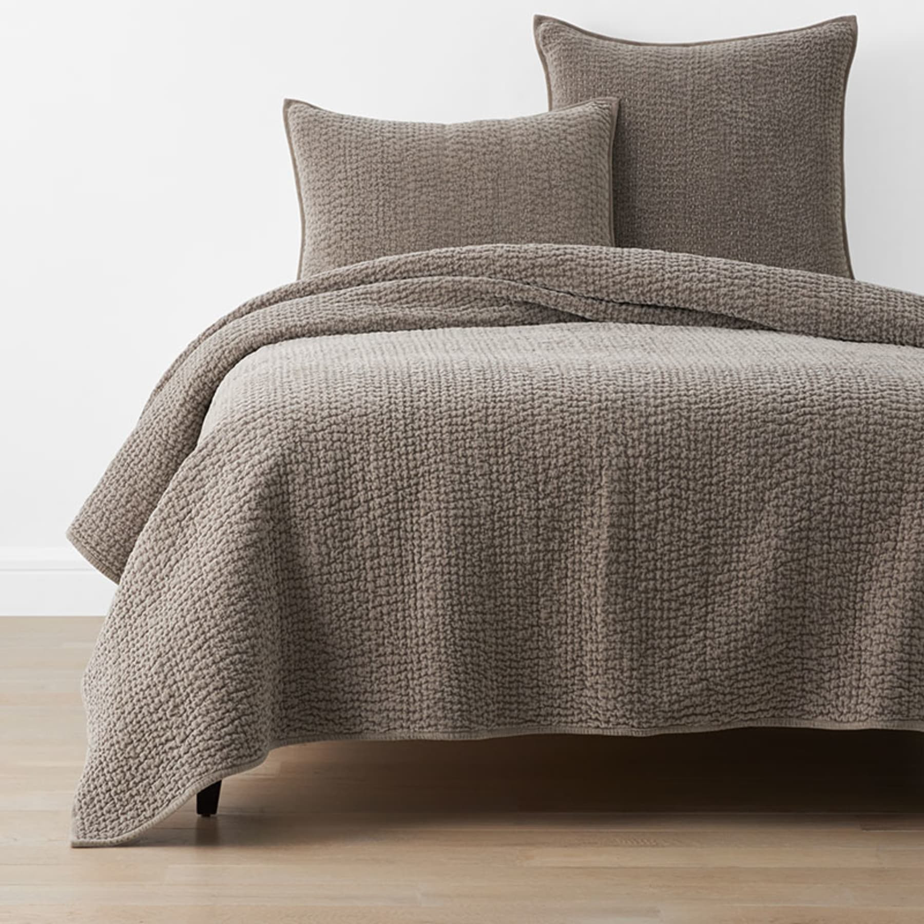 Ophelia Handcrafted Quilt - Dark Taupe, Full/Queen | The Company Store