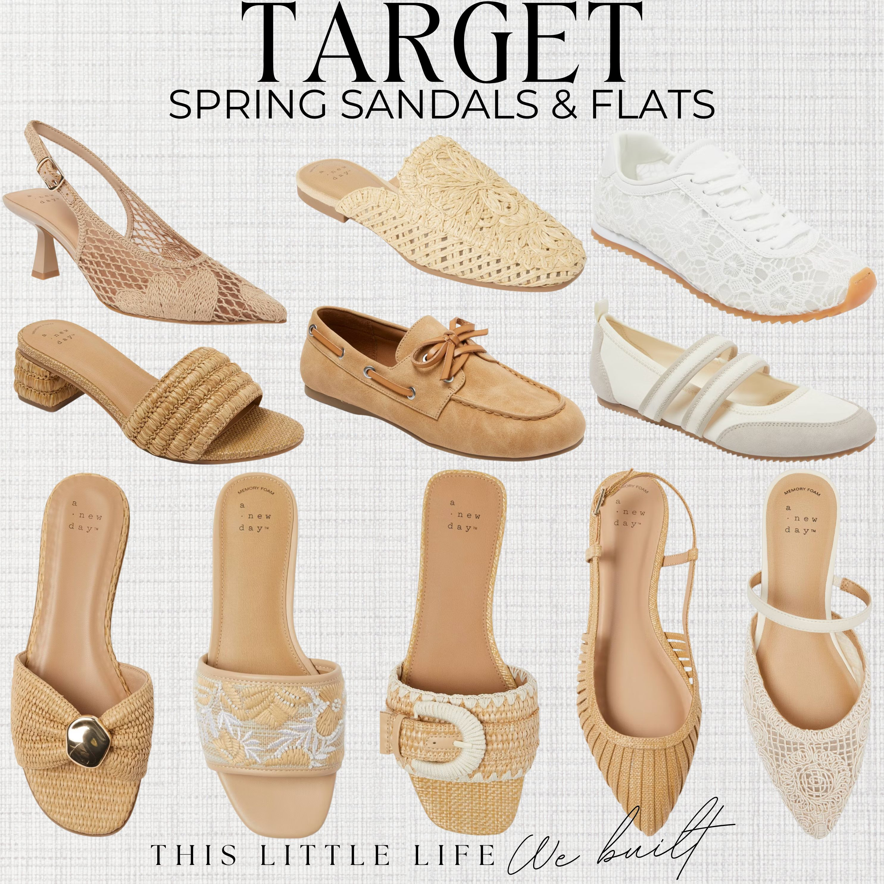 Spring Flats and Sandals from Target!
Target Fashion / Target Spring / Spring Sandals / Raffia Sandals / Raffia Flats / Neutral Boat Shoes / Neutral Sandals / Neutral Sneakers / Vacation Outfits / Beach Sandals / Heeled Sandals / Neutral Outfits /  

 #LTKootd #LTKSeasonal