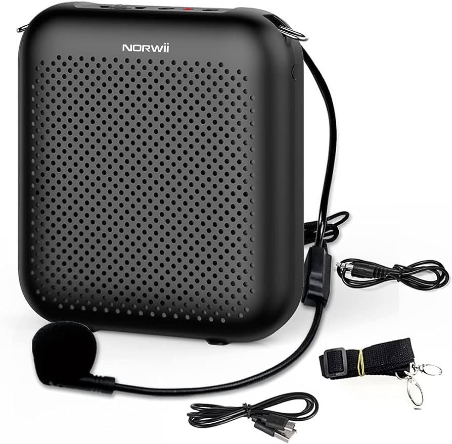 Amazon.com: NORWII Portable Rechargeable Mini Voice Amplifier with Wired Microphone Headset & Wai... | Amazon (US)