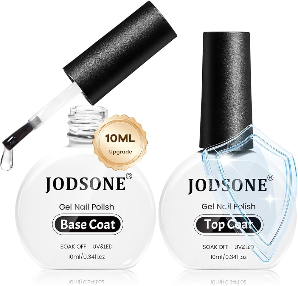 JODSONE 2 Bottles 10ml Of Top Coat Base Coat Gel Polish Set Bright Surface At Home DIY Nail Salon... | Amazon (US)