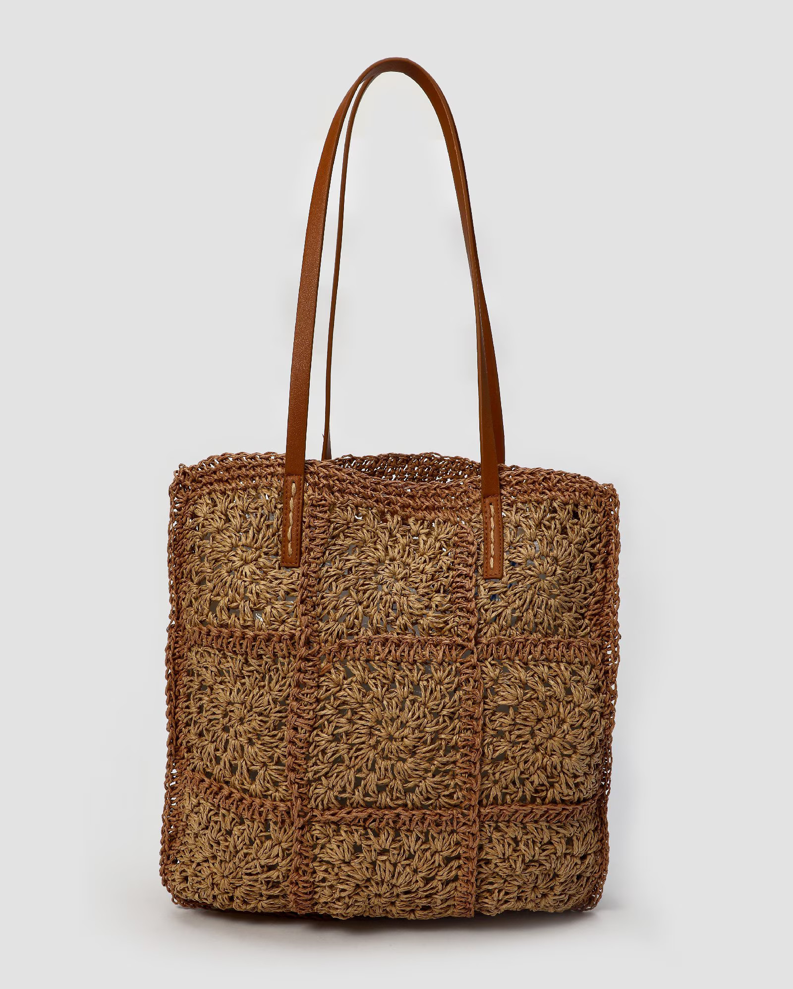 Bolsa de praia tote de palha quadriculada bege | Accessori by Riachuelo | Riachuelo (BR)