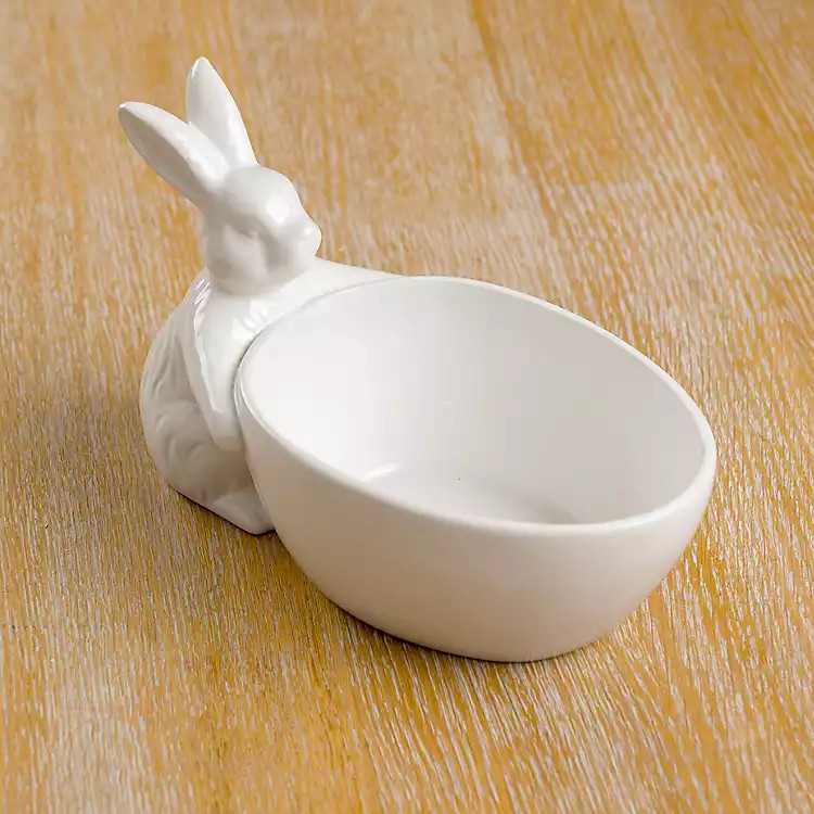 White Ceramic Bunny Candy Bowl | Kirkland's Home