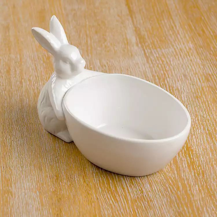 White Ceramic Bunny Candy Bowl | Kirkland's Home