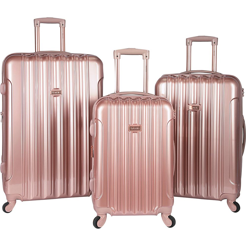 Kensie Luggage Alma 3 Piece Metallic Expandable Hard Side Spinner Luggage Set Rose Gold - Kensie Luggage Luggage Sets | eBags