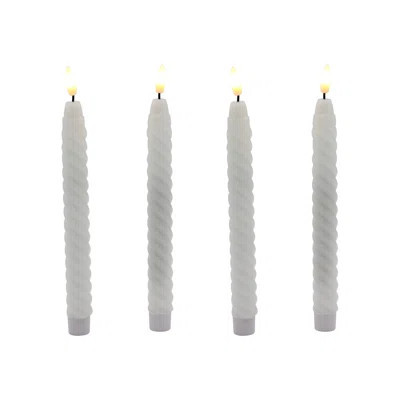 Battery Operated Twisted Wax Candles with 3D Wick Flame - 4 Count | Wayfair North America