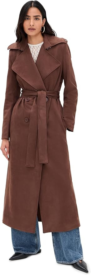 Bardot Women's Kira Faux Suede Trench Coat | Amazon (US)