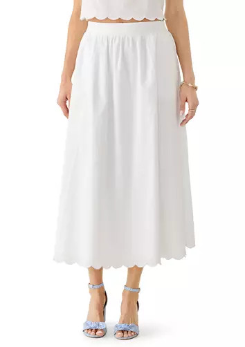 Women's Scallop Hem Midi Skirt | Belk