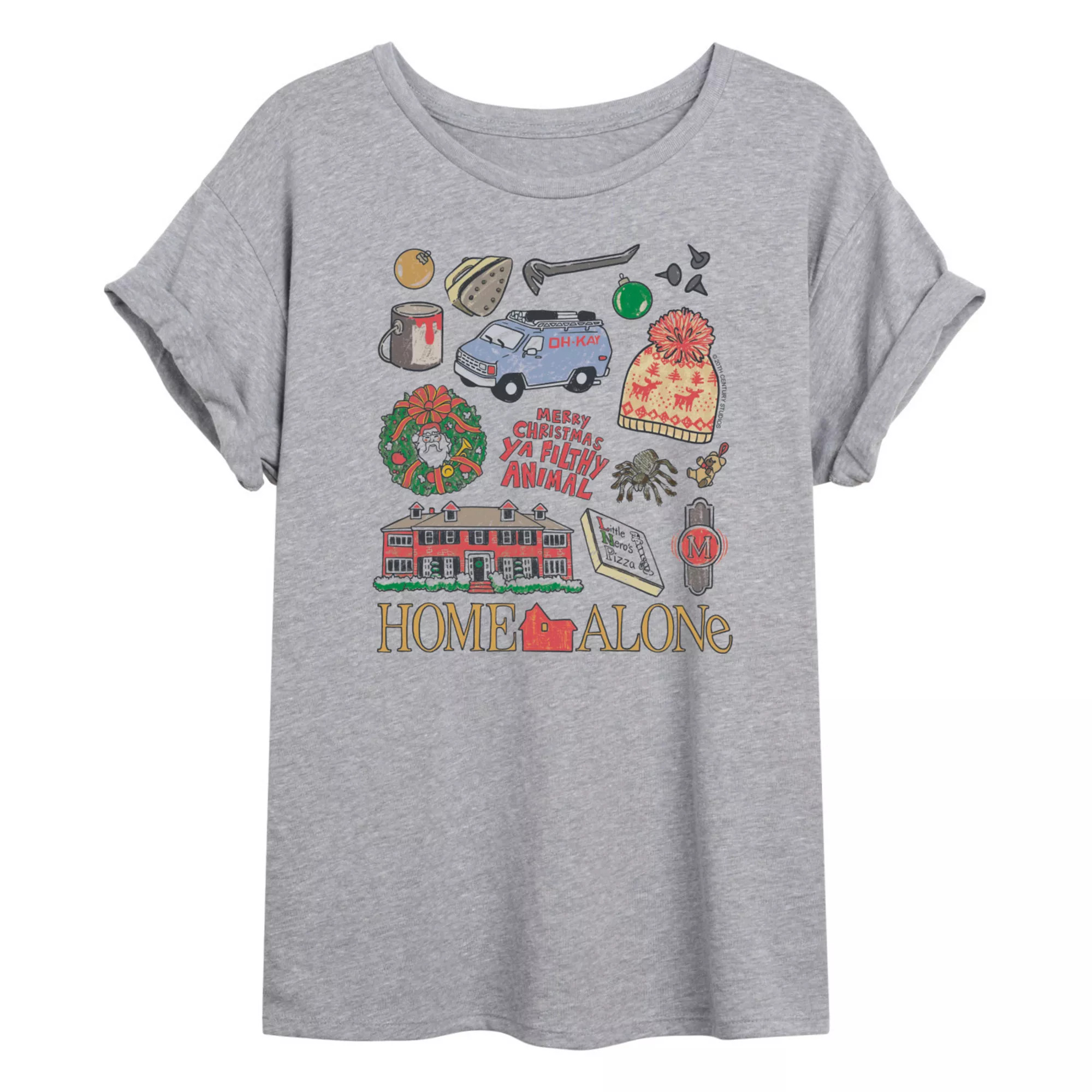 Juniors' Home Alone Icon Collage Oversized Tee | Kohl's