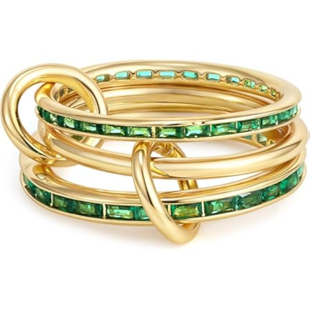 PAVOI 14K Gold Plated Interlocking Ring for Women - Chunky Connected Bands Interlock Stackable Ri... | Amazon (US)