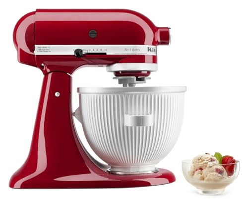 KitchenAid Ice Cream Maker Attachment for Stand Mixer, 2 Quart, KSMICM, White | Amazon (US)