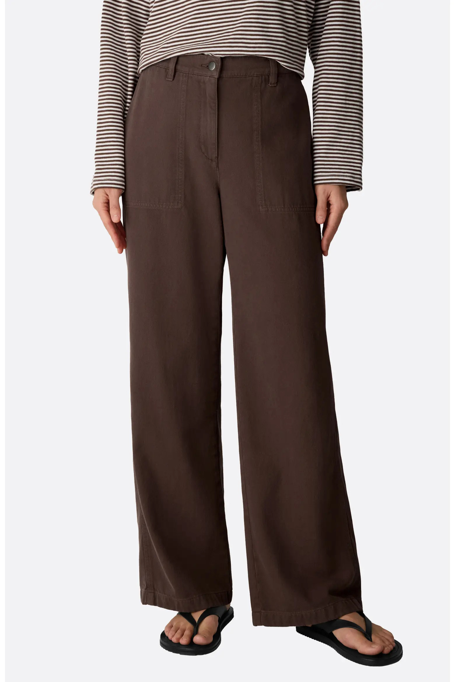 Eileen Fisher High Waist Wide Leg Organic Cotton Pants (Women) | Nordstrom | Nordstrom