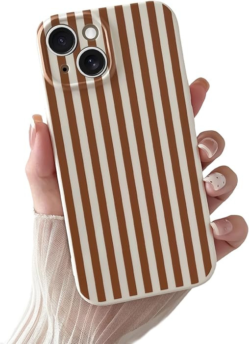 Skyseaco for iPhone 15 Case Cute Aesthetic Striped Phone Case for Women Girl Trendy Soft TPU Slim... | Amazon (US)