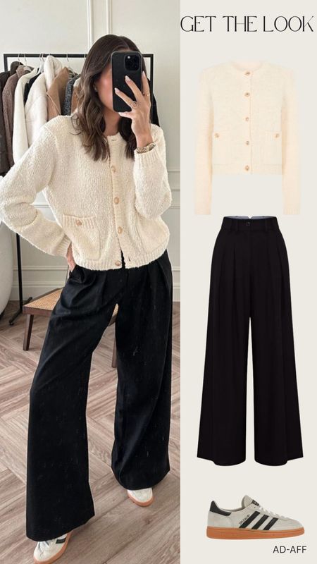 Chanel inspired cardigan, black wide leg trousers, adidas Spezials 🖤

#LTKshoecrush #LTKSeasonal #LTKstyletip