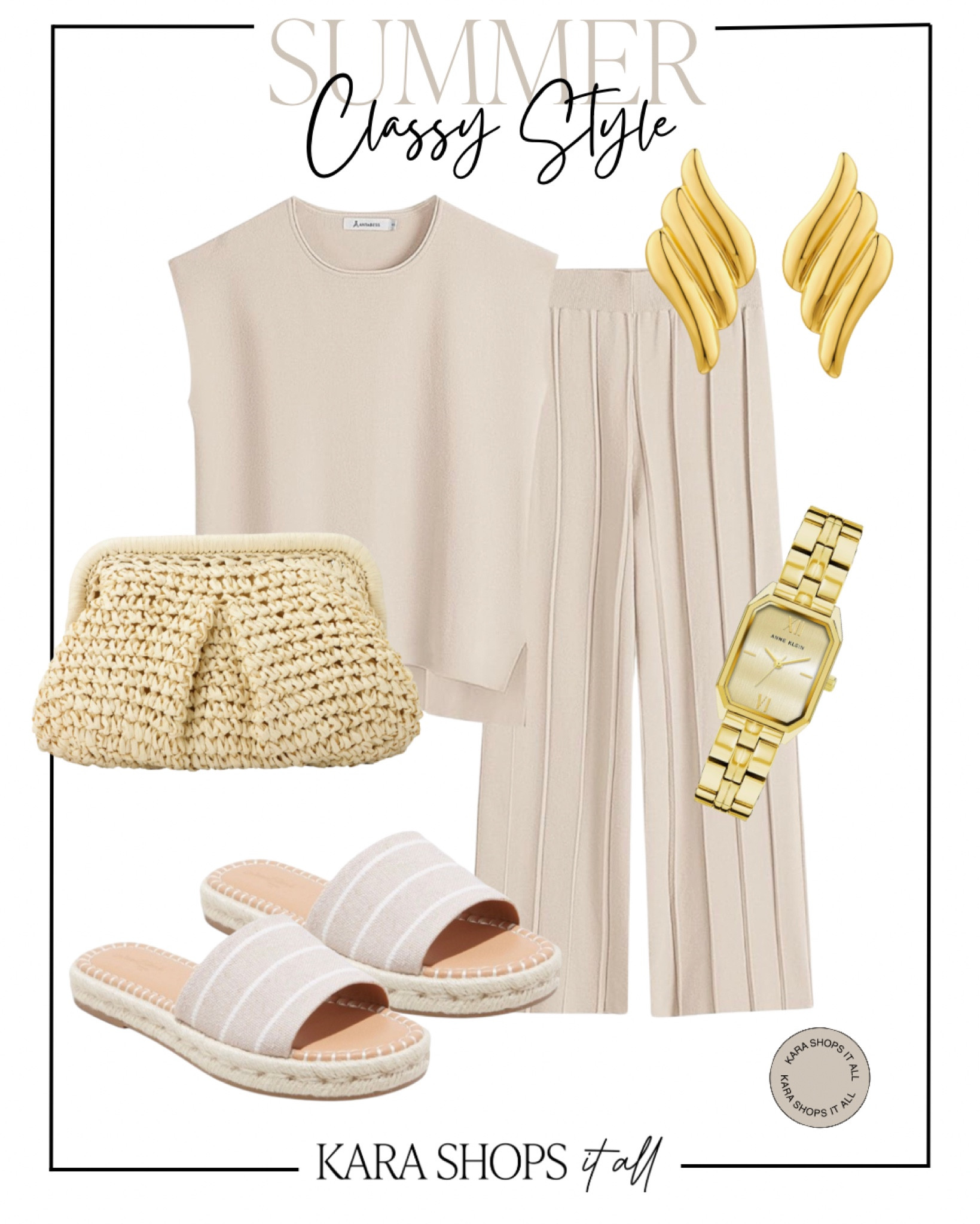 Summer classy style!
Summer set from Amazon, gold watch, gold earrings, new Target sandals, straw clutch! 
#Amazon #Target

#LTKstyletip #LTKsalealert #LTKSeasonal