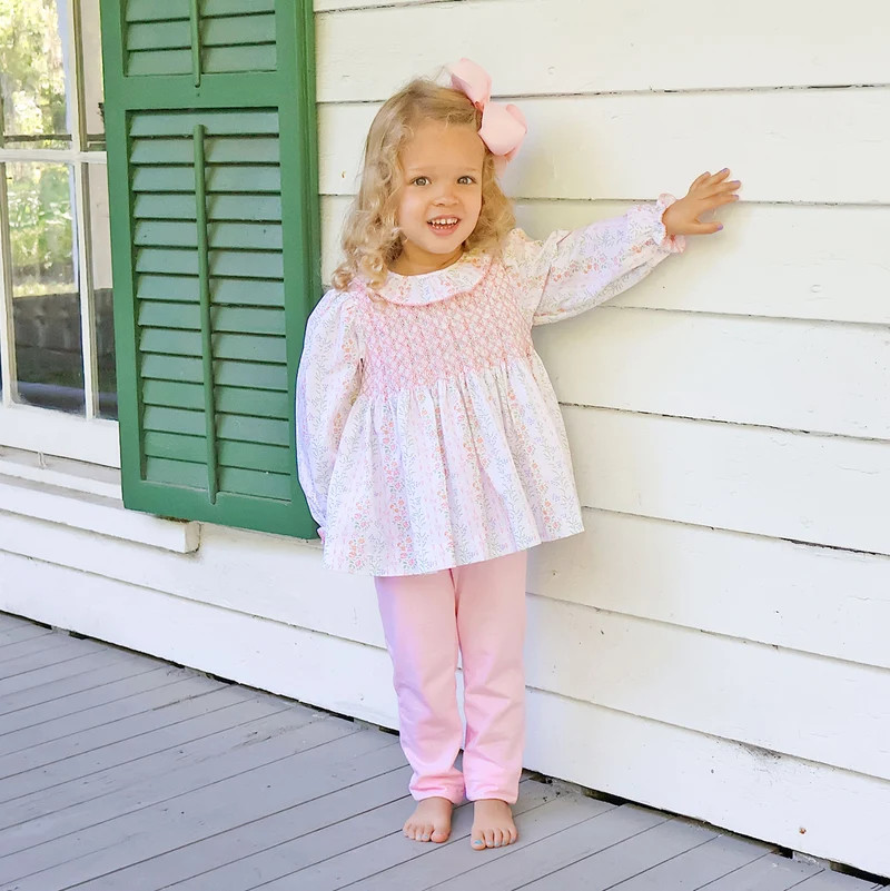 Botanical Beauty Smocked Ruffle Legging Set | Classic Whimsy