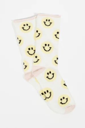 Smiley Face Cozy Socks | Altar'd State