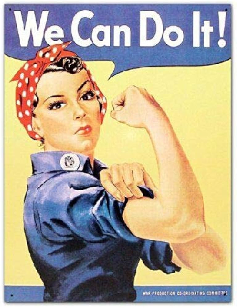 Rosie The Riveter We Can Do It WW2 Military Retro Vintage Look Style Metal Tin Sign 8x12in | Amazon (US)