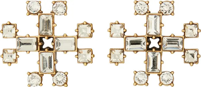 Crystal Logo Stud Earrings | Nordstrom