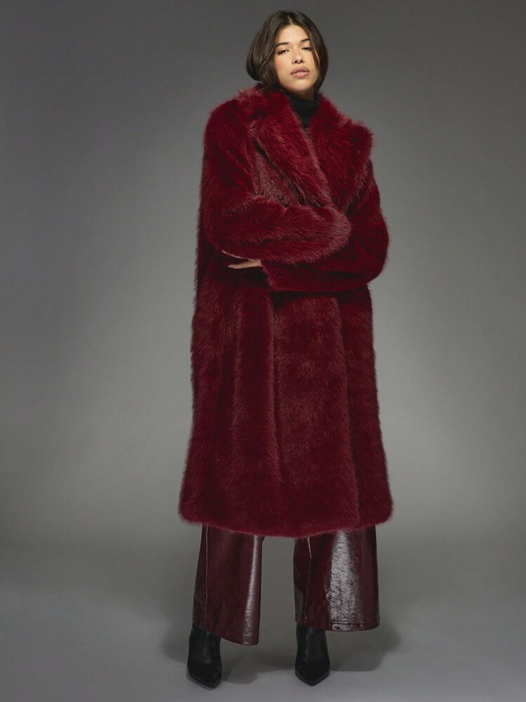 MISSGUIDED Luxury Long Faux Fur Winter Coat Plush Full Length Oversized Statement Outerwear High Fashion Runway Style Fall Season Ultra Soft | SHEIN