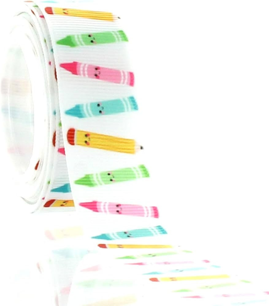 7/8" Back 2 School Crayons Grosgrain Ribbon 5yd | Amazon (US)