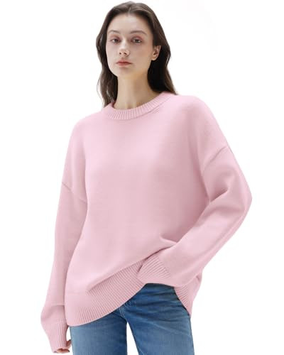 SUUKSESS Women Cashmere Blend Oversized Crew Neck Long Sleeve Pullover Sweaters | Amazon (US)