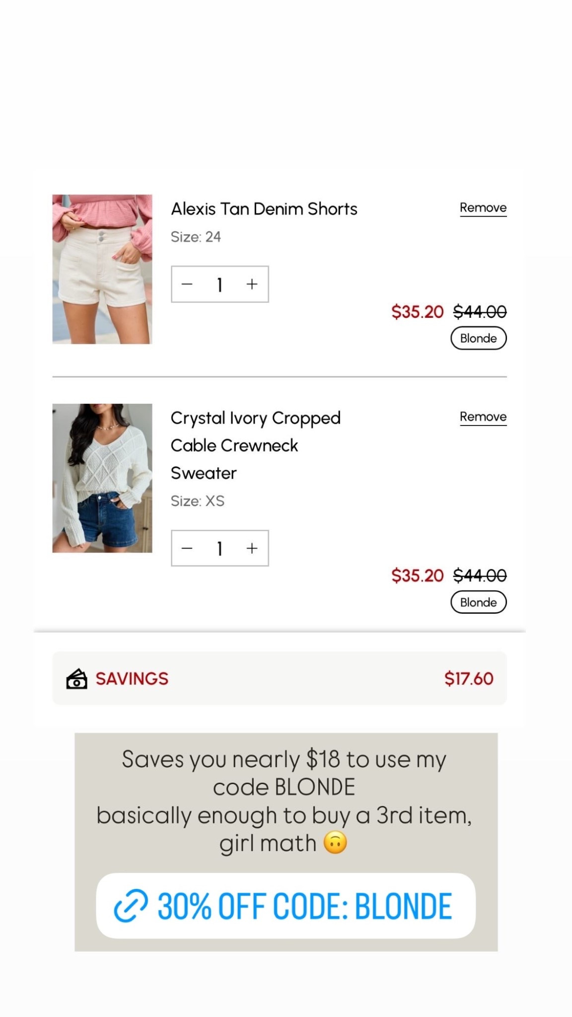 30% off everything with code BLONDE

#LTKgrwm #LTKootd #LTKSaleAlert