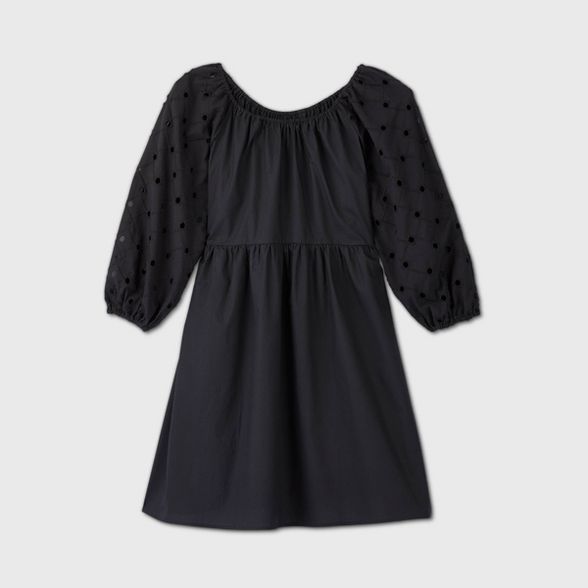 Women's 3/4 Sleeve Eyelet Babydoll Dress - A New Day™ | Target