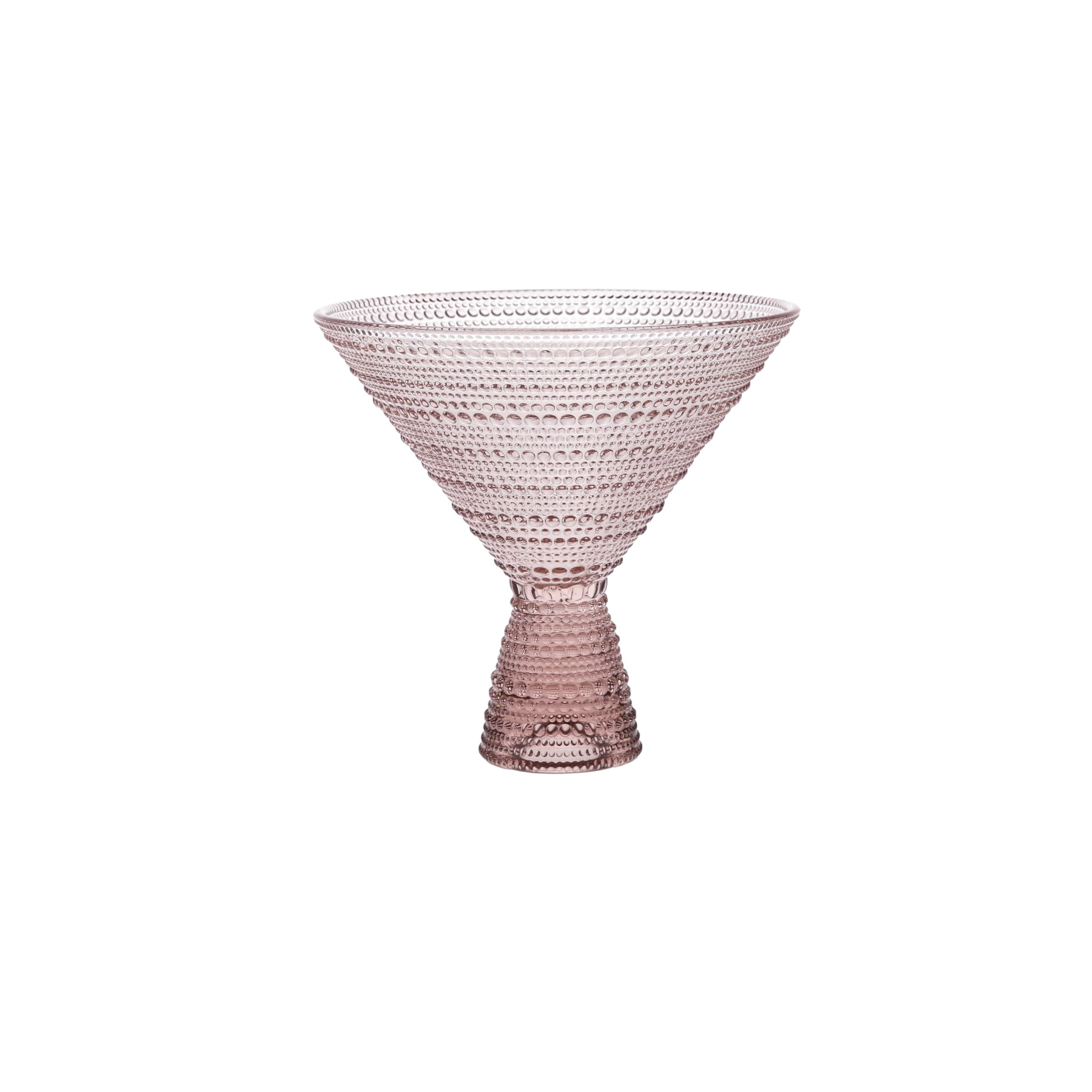 Fortessa Jupiter Beaded Hobnail Glass, 11.5 Ounce Martini (Set of 4), Pink | Amazon (US)