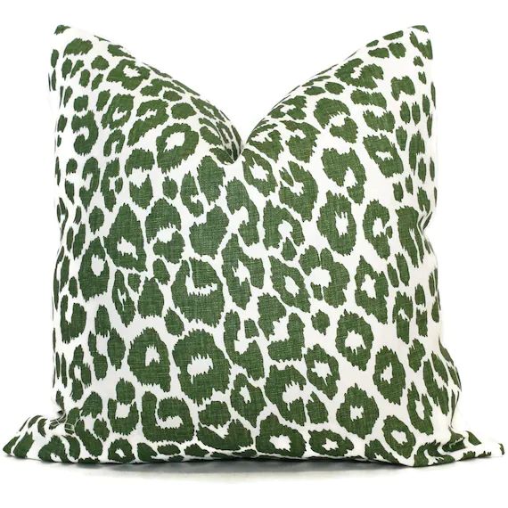 Schumacher Iconic Leopard in Green Decorative Pillow Cover, 20x20 22x22 Eurosham, Lumbar pillow T... | Etsy (CAD)