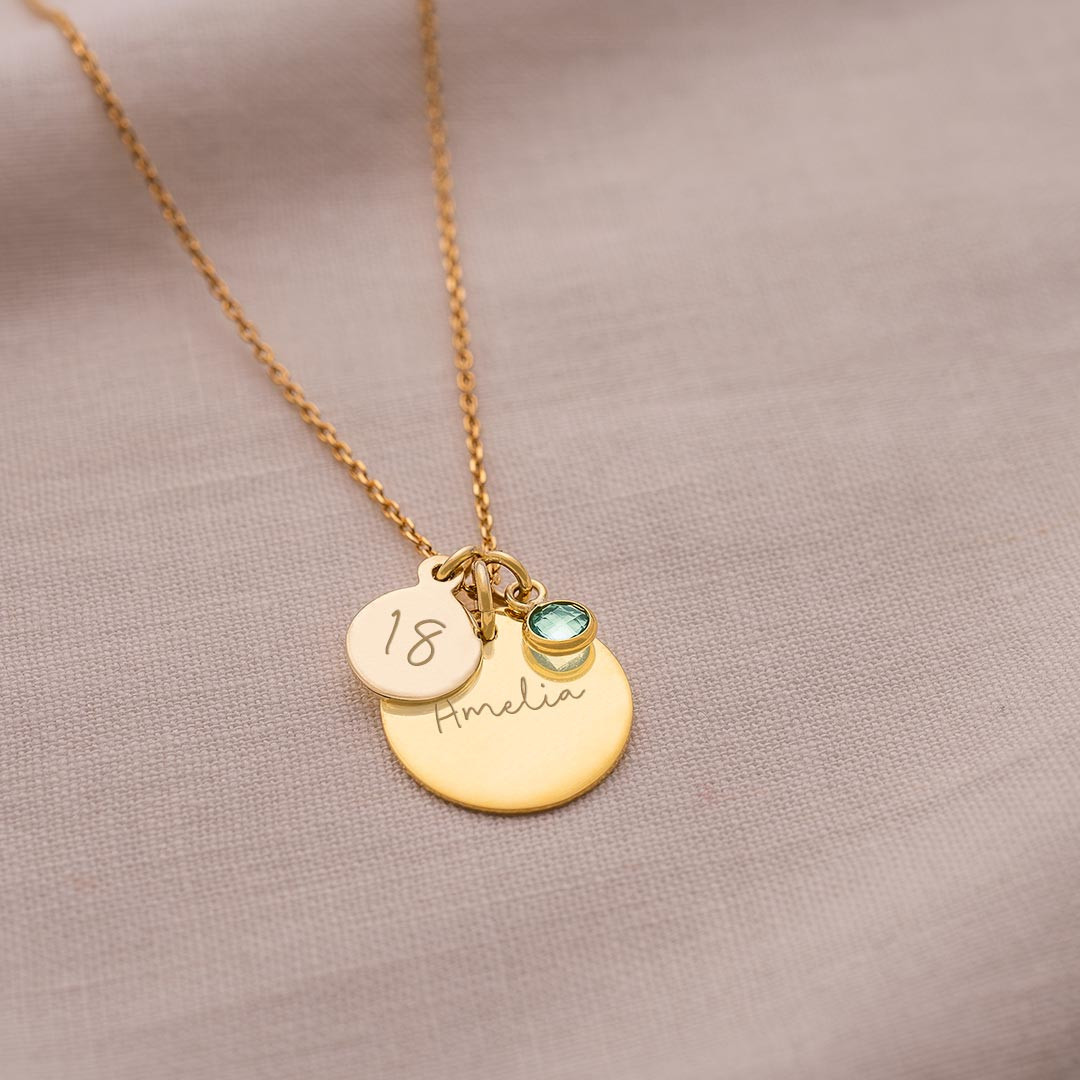 Personalised Birthday Disc Name Necklace | Bloom Boutique