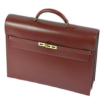 HERMES Kelly Depeche 38 Maletín Bolso de Mano Caja Becerro Rojo □F Raro 250401T | eBay US