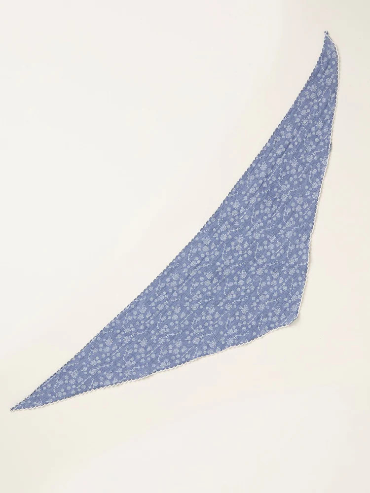 FatFace Blue Chambray Floral Triangle Scarf | Next EU