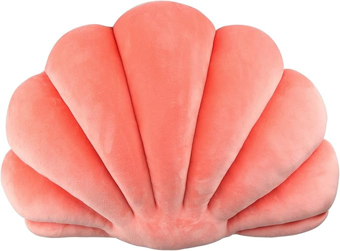 Yi-gog Seashell Pillow Sea Shaped Decorative Princess Throw Pillow 3D Velvet Soft Ocean Cute Thro... | Amazon (US)