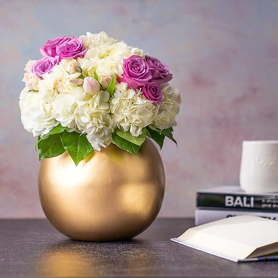 Walbrook Gold Vase Gold Flower Vase - Decorative Vase, Gold Vases for Centerpieces, Flower Vases,... | Amazon (US)