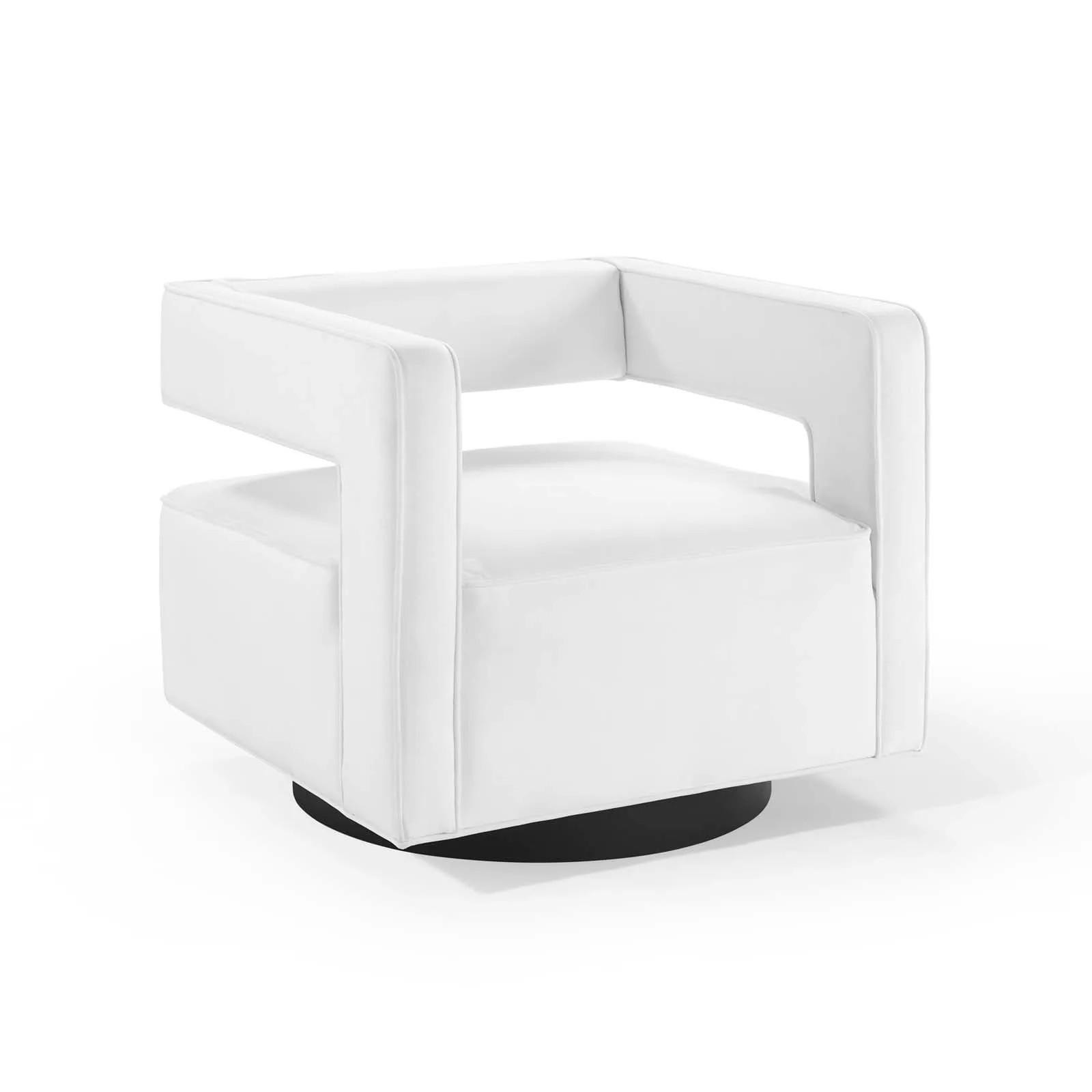 Modway Booth Performance Velvet Performance Velvet Swivel Armchair in White one_size | EEI-3948-WHI | Lowe's