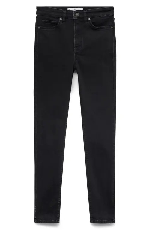 MANGO High Waist Ankle Skinny Jeans in Black Denim at Nordstrom, Size 0 | Nordstrom