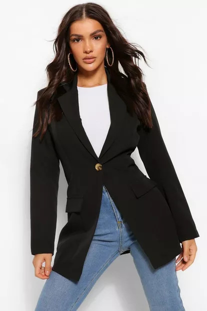 Single Breasted Shoulder Pad Blazer | Boohoo.com (US & CA)